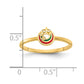 Red and Green Enameled with Diamond-cut Stars Ring - WBC