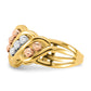 Tri-color Polished and Diamond-cut Beads Fashion Ring - WBC