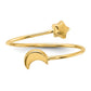 Polished Adjustable Moon and Star Bypass Ring - WBC