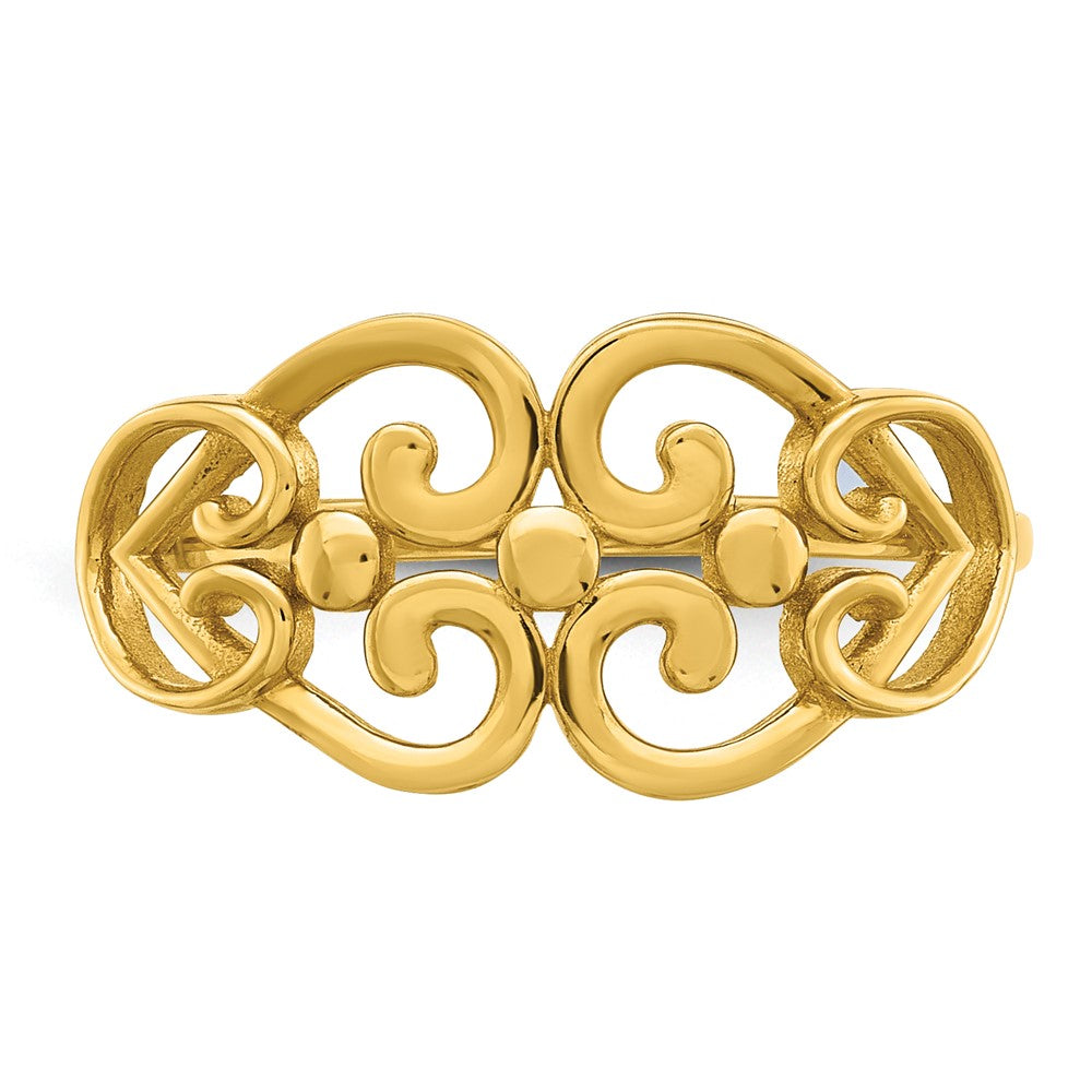 Polished Cut-out Fancy Hearts Design Ring - WBC