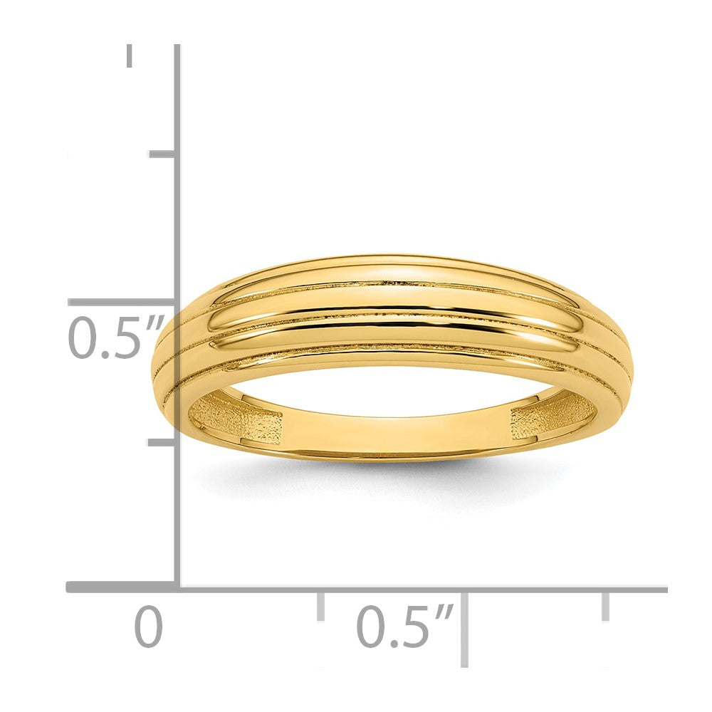 Polished Grooved Graduated Ring - WBC
