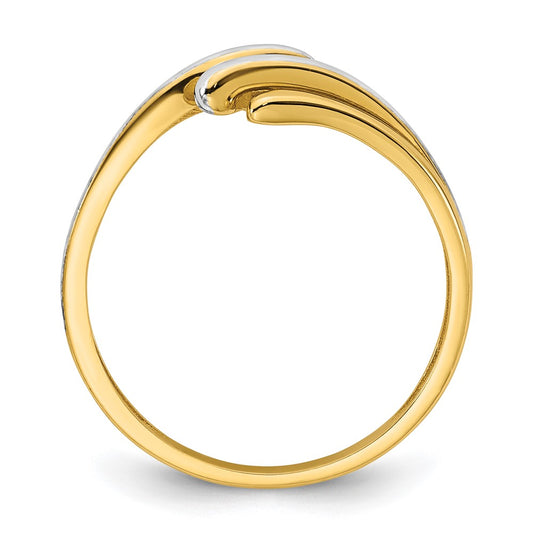 with Rhodium Polished Bypass Ring - WBC