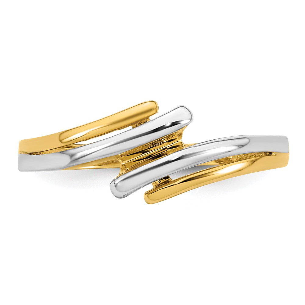 with Rhodium Polished Bypass Ring - WBC