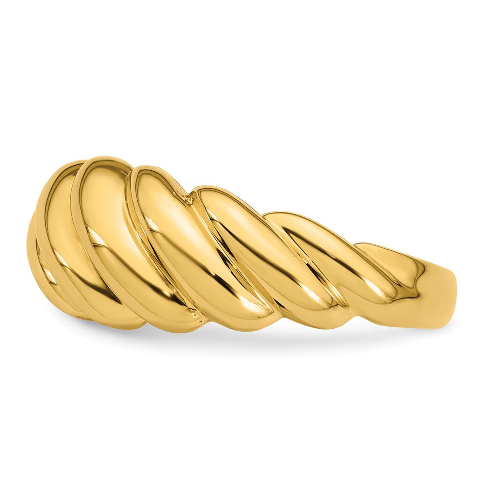 Polished Twisted Graduated Domed Ring - WBC