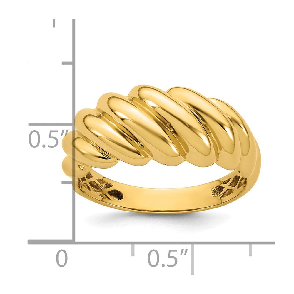 Polished Twisted Graduated Domed Ring - WBC