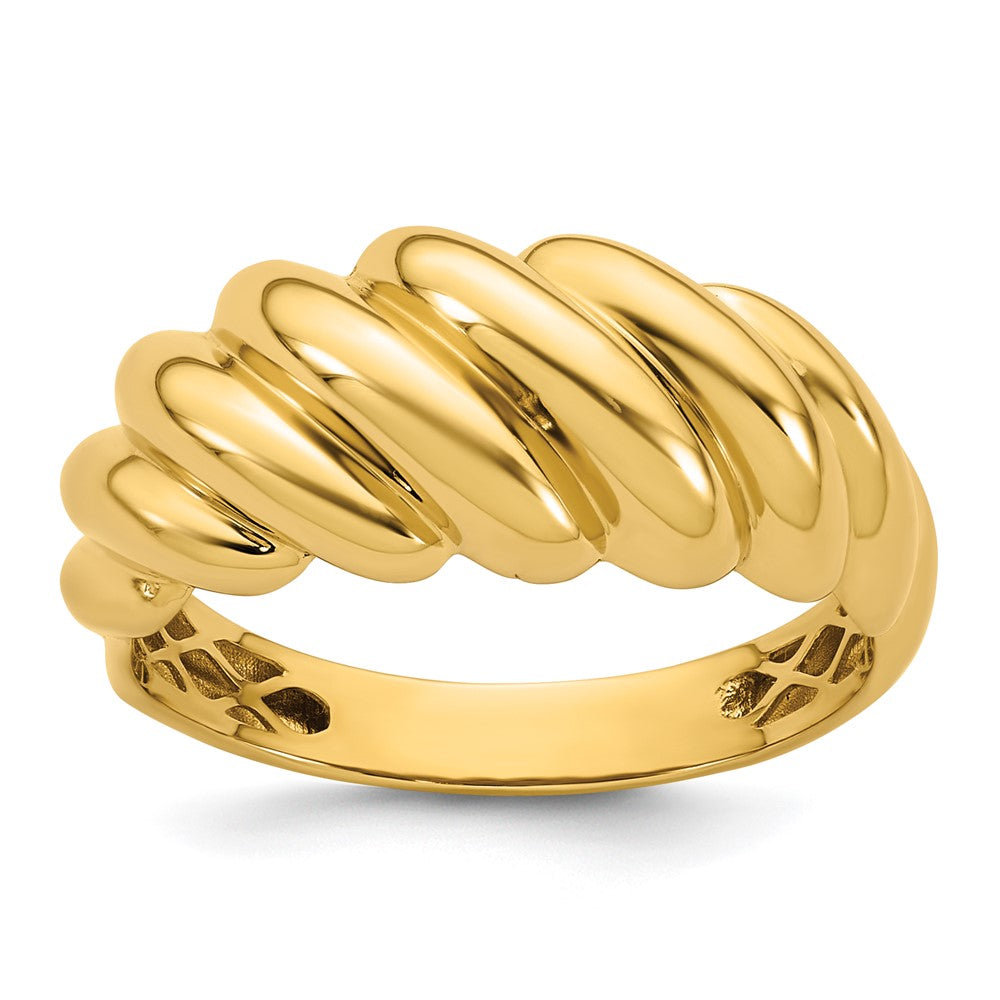 Polished Twisted Graduated Domed Ring - WBC