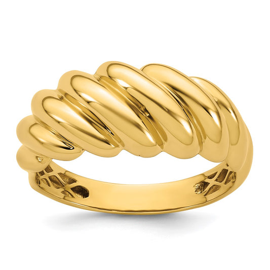 Polished Twisted Graduated Domed Ring - WBC