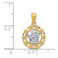 and Rhodium Scalloped Frame Cherub Round Pendant - WBC