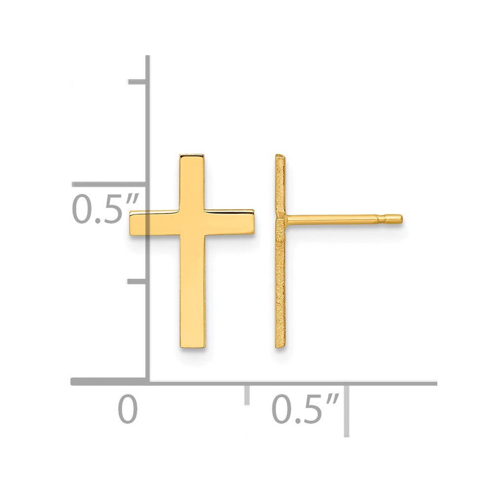 Polished Cross Post Earrings - WBC