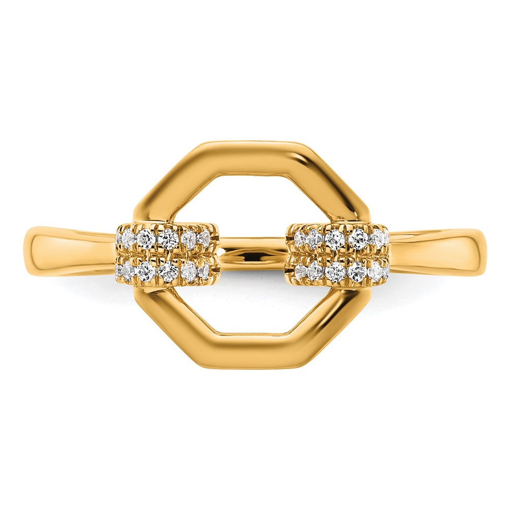 Polished 1/10 carat Diamond Octagon Fashion Ring - WBC