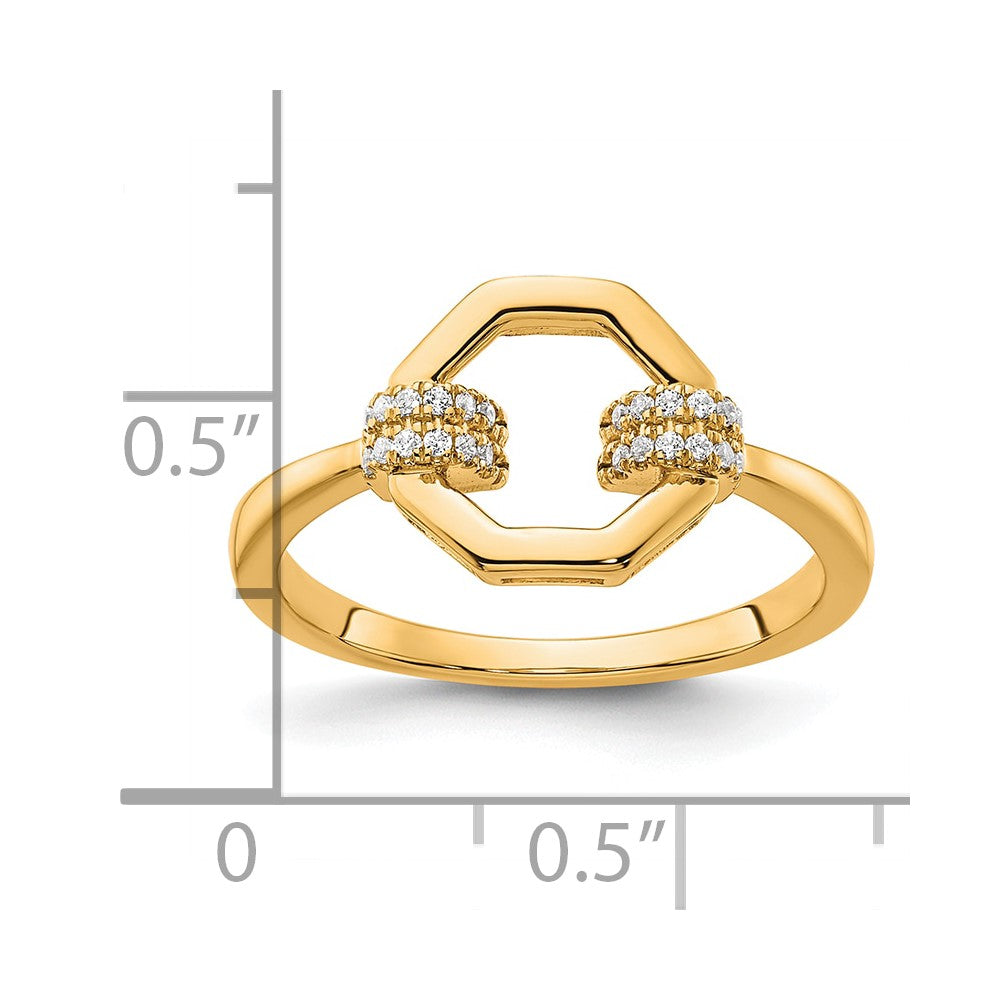 Polished 1/10 carat Diamond Octagon Fashion Ring - WBC