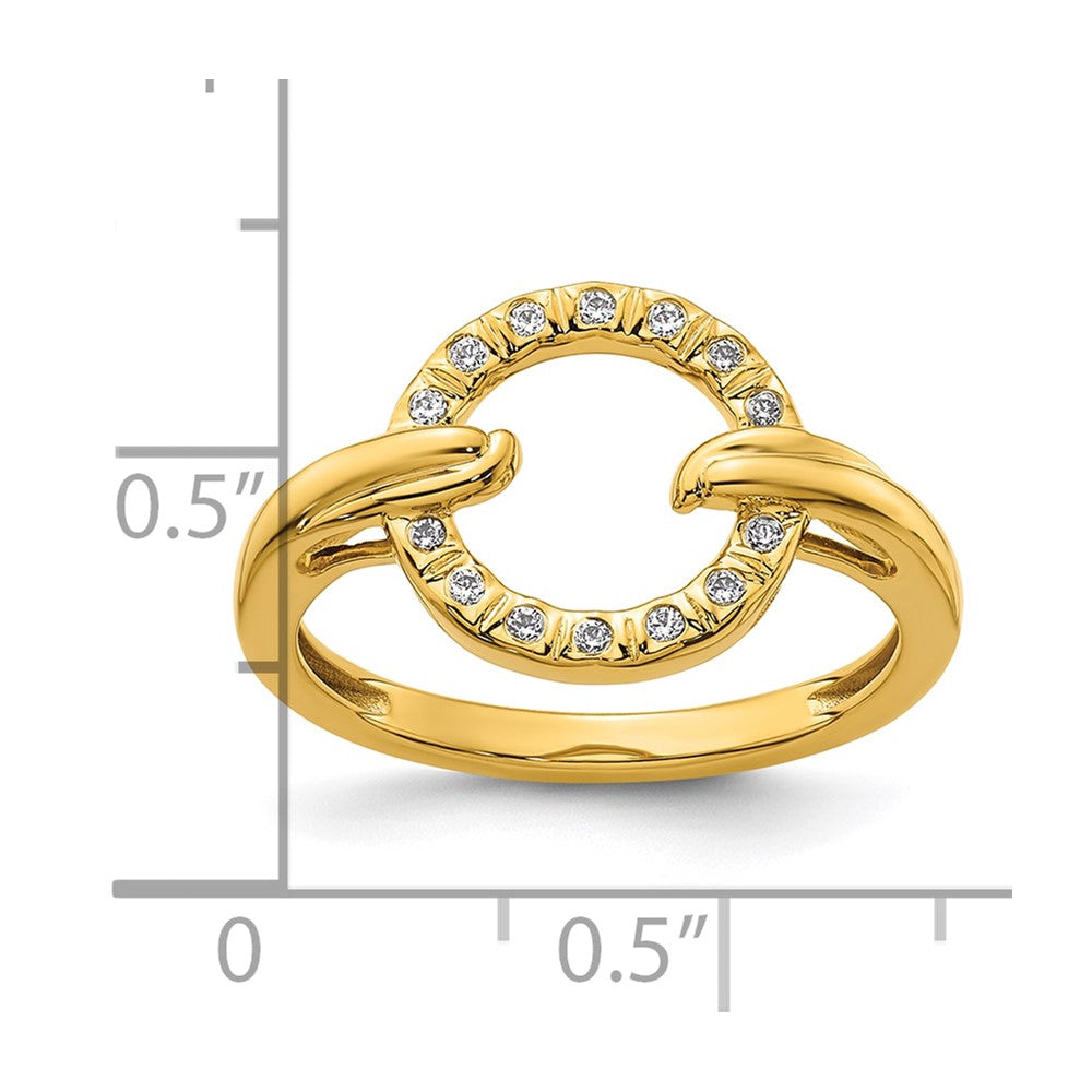 Polished 1/15 carat Diamond Open Circle Fashion Ring - WBC