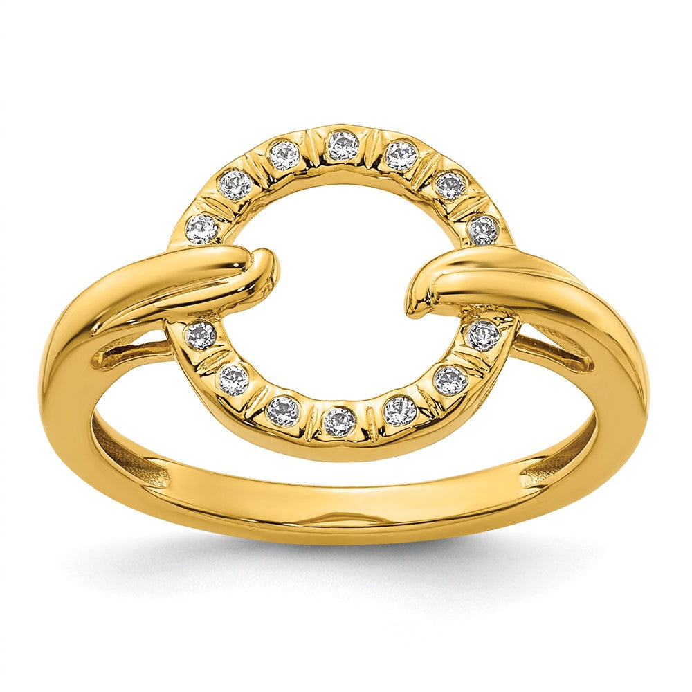 Polished 1/15 carat Diamond Open Circle Fashion Ring - WBC