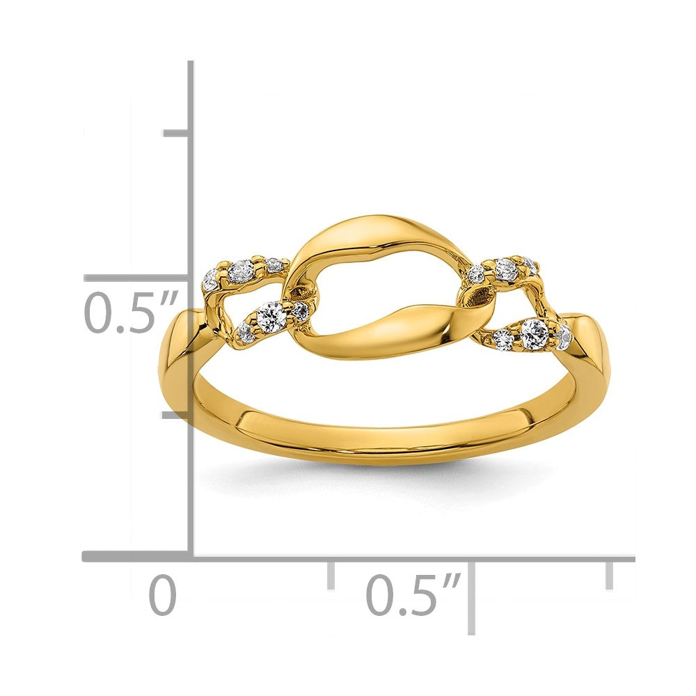 Polished 1/10 carat Diamond Wavy Oval Links Fashion Ring - WBC