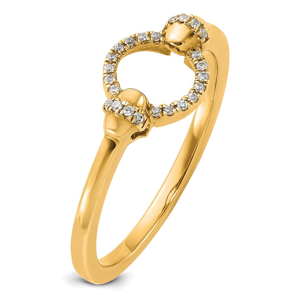 Polished 1/15 carat Diamond Open Circle Fashion Ring - WBC