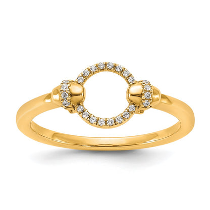 Polished 1/15 carat Diamond Open Circle Fashion Ring - WBC