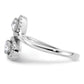 Polished 3/8 carat Diamond Pear Halo Bypass Ring - WBC