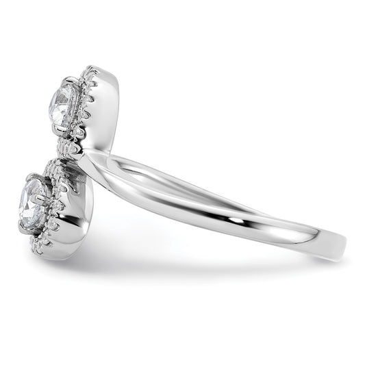 Counterpoint 14K White Gold Polished 3/8 ct Diamond Pear Halo Bypass Ring