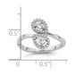 Polished 3/8 carat Diamond Pear Halo Bypass Ring - WBC