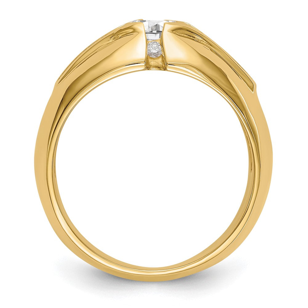 IB Goodman (Holds 3/4 carat () Round Center) 1/2 carat Diamond Mens Semi-Mount Ring - WBC
