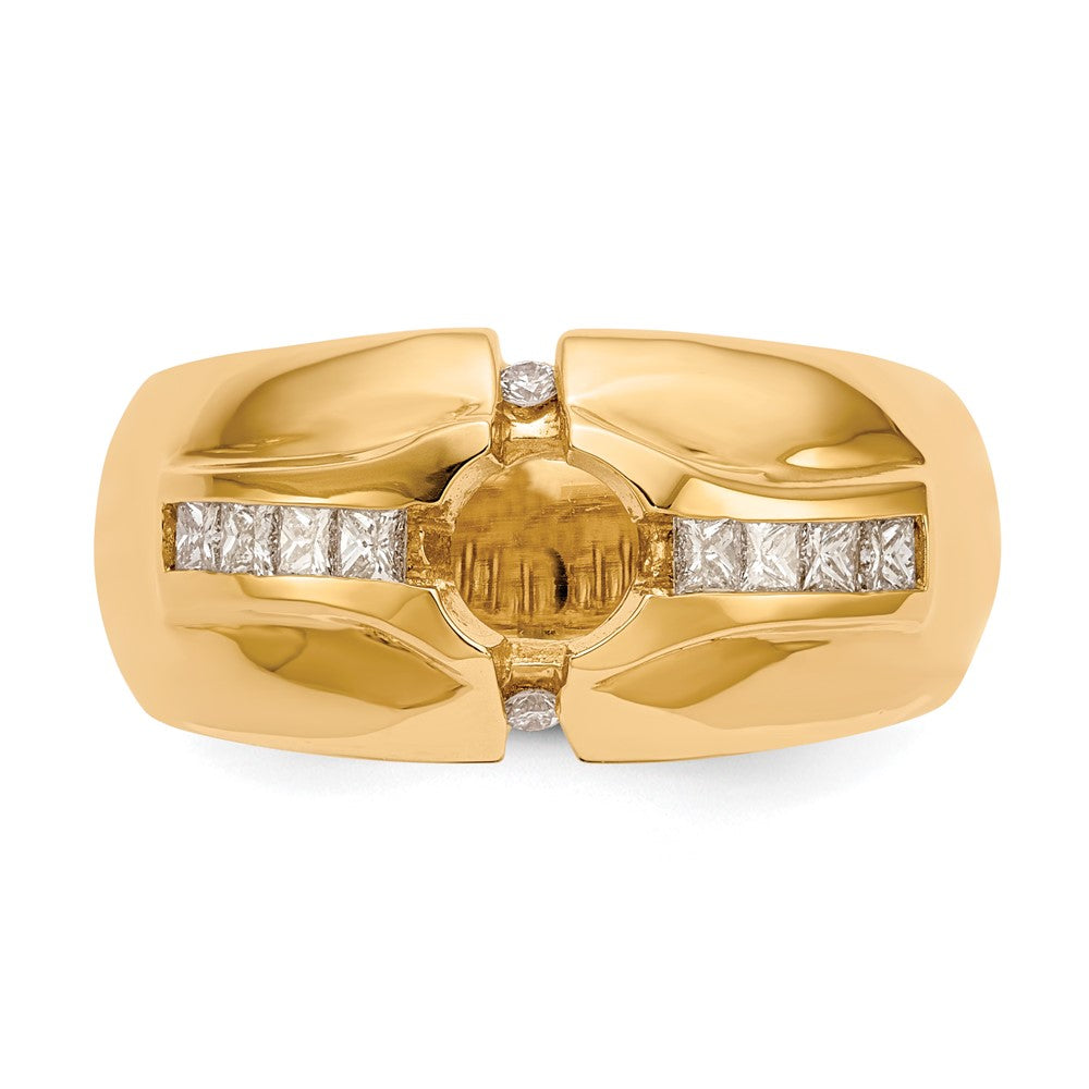 IB Goodman (Holds 3/4 carat () Round Center) 1/2 carat Diamond Mens Semi-Mount Ring - WBC