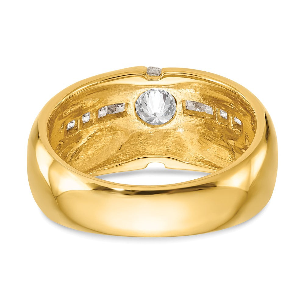 IB Goodman (Holds 3/4 carat () Round Center) 1/2 carat Diamond Mens Semi-Mount Ring - WBC