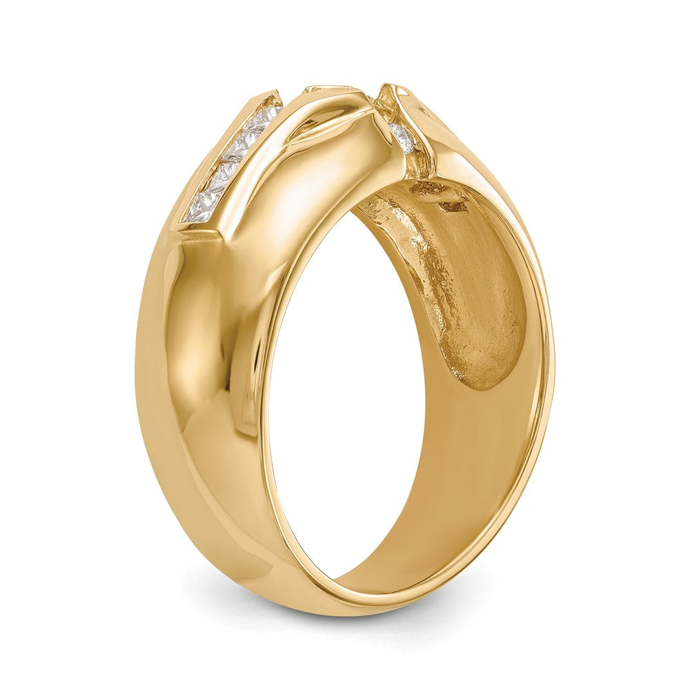 IB Goodman (Holds 3/4 carat () Round Center) 1/2 carat Diamond Mens Semi-Mount Ring - WBC