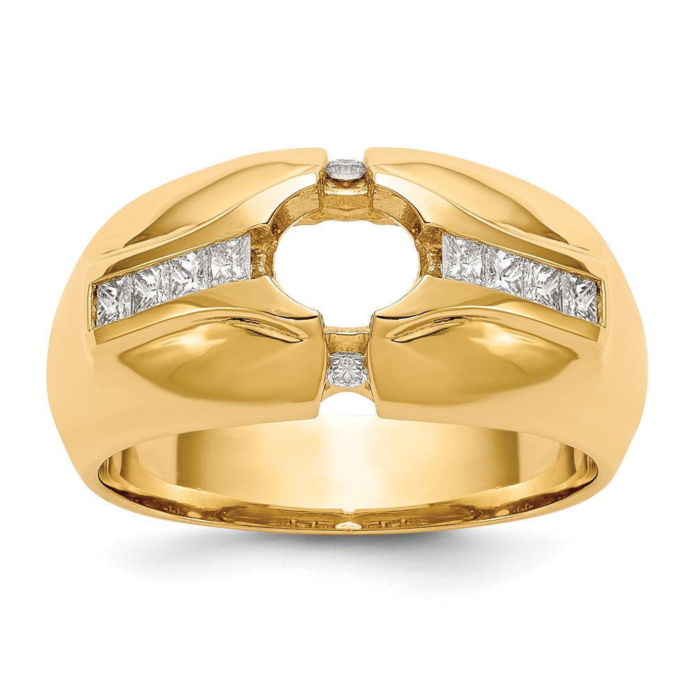 IB Goodman (Holds 3/4 carat () Round Center) 1/2 carat Diamond Mens Semi-Mount Ring - WBC