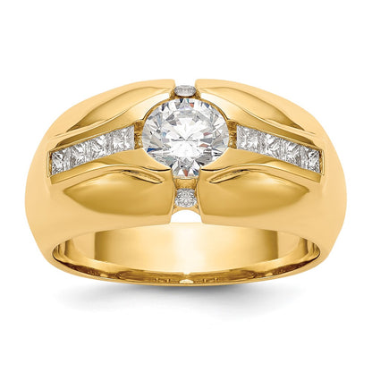 IB Goodman (Holds 3/4 carat () Round Center) 1/2 carat Diamond Mens Semi-Mount Ring - WBC