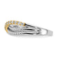 Two-tone 1/4 carat Diamond Fancy 3-Strand Ring - WBC