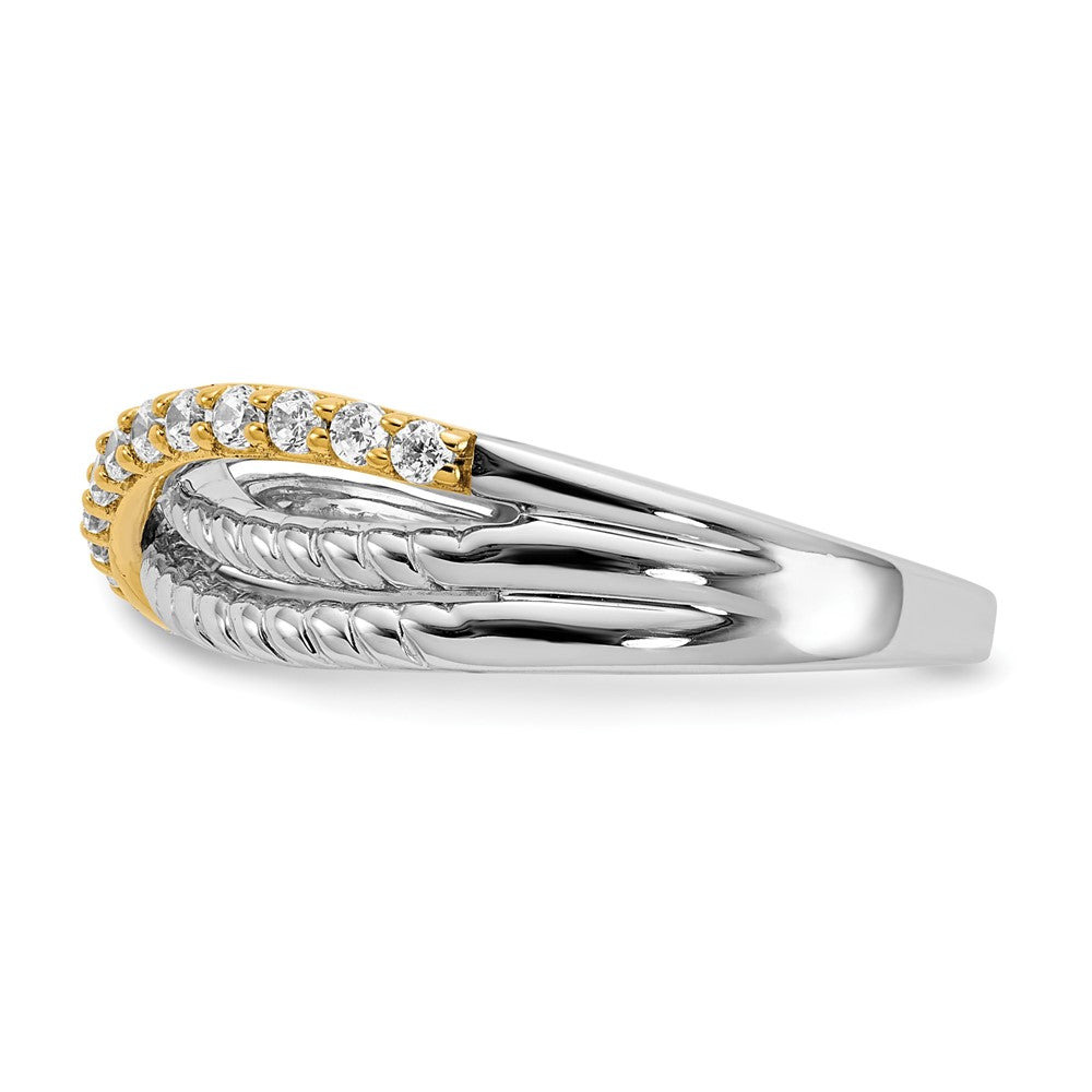 Two-tone 1/4 carat Diamond Fancy 3-Strand Ring - WBC