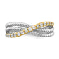 Two-tone 1/4 carat Diamond Fancy 3-Strand Ring - WBC