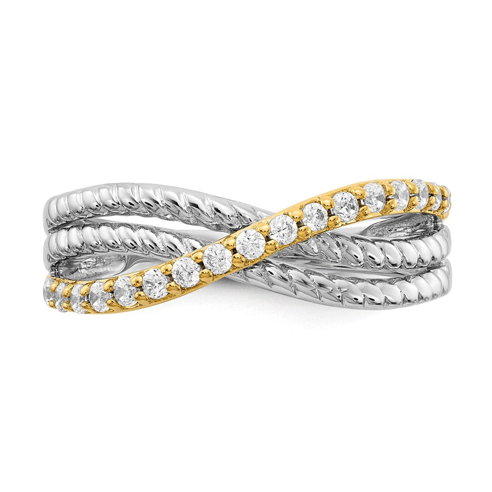 Two-tone 1/4 carat Diamond Fancy 3-Strand Ring - WBC
