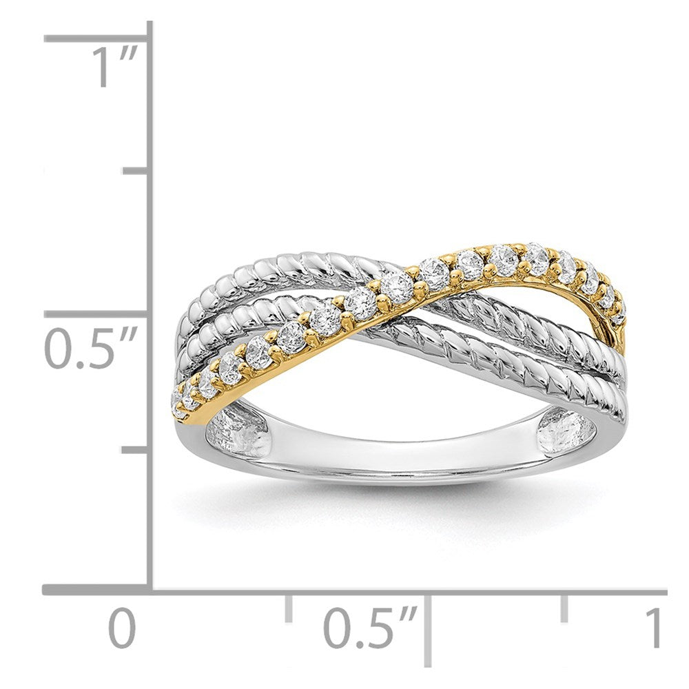 Two-tone 1/4 carat Diamond Fancy 3-Strand Ring - WBC