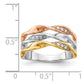 Tri-color 1/6 carat Diamond Fancy Triple-Strand Twist Ring - WBC