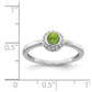 1/15 carat Diamond and Round Cabochon Peridot Halo Ring - WBC
