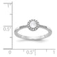 1/10 carat Diamond and Round Cabochon Topaz Halo Ring - WBC