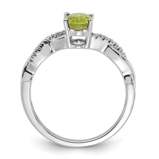 7x5 Oval August/Peridot and Diamond Ring - WBC