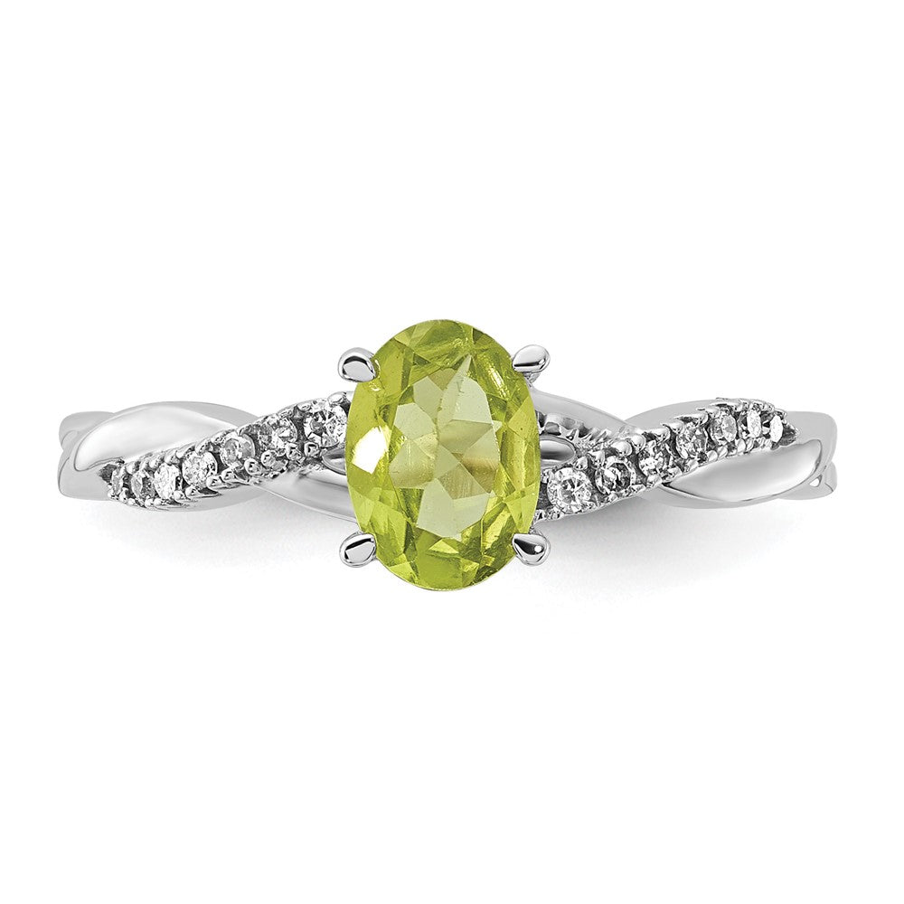 7x5 Oval August/Peridot and Diamond Ring - WBC