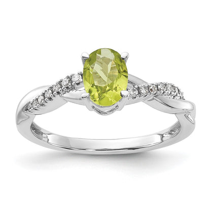 7x5 Oval August/Peridot and Diamond Ring - WBC