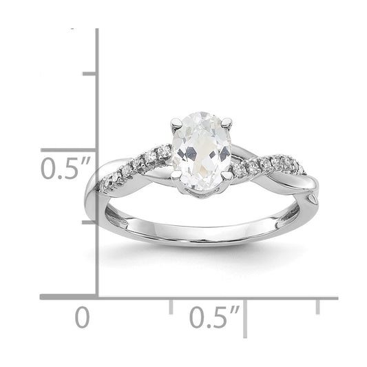 7x5 Oval April/ Topaz and Diamond Ring - WBC