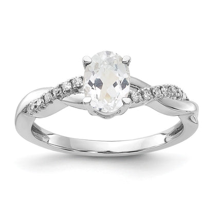 7x5 Oval April/ Topaz and Diamond Ring - WBC