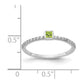 1/6 carat Diamond and Princess-cut Peridot Bezel Ring - WBC