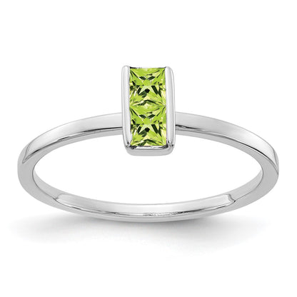 Two- Princess-cut Peridot Ring - WBC