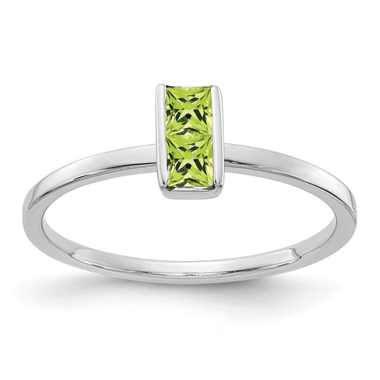 Two- Princess-cut Peridot Ring - WBC