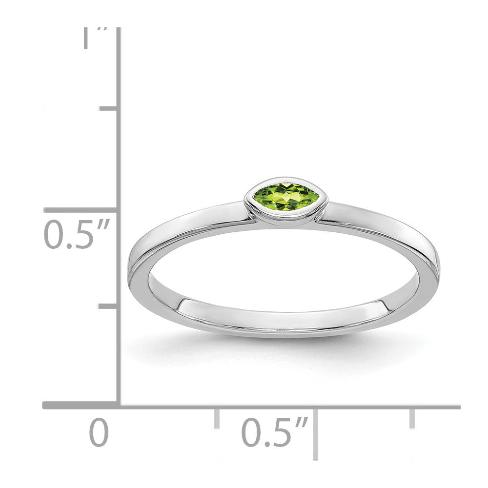 Bezel-set Marquise Peridot East-West Ring - WBC