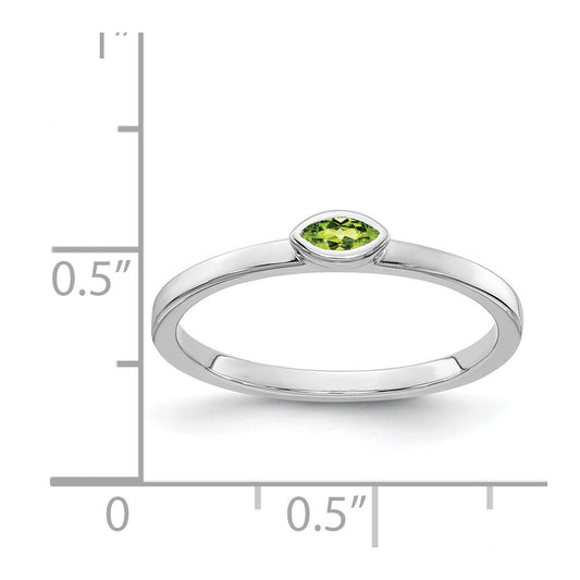 Bezel-set Marquise Peridot East-West Ring - WBC