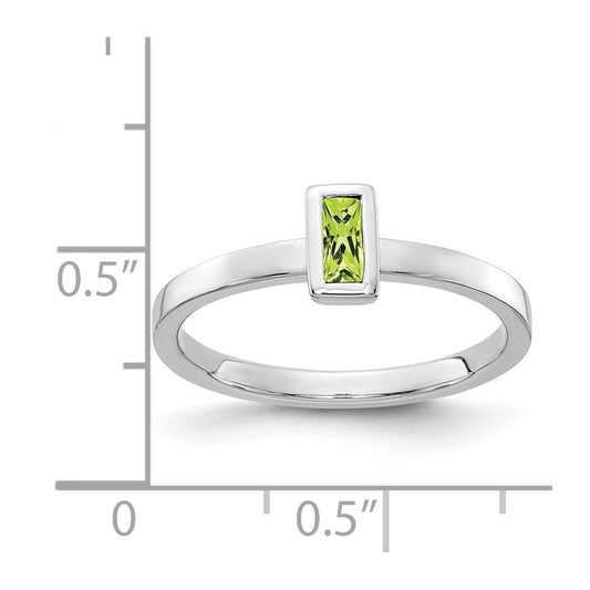 Baguette Bezel-set Peridot Ring - WBC