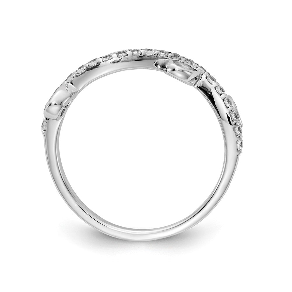 1/5 carat Diamond and Pear Peridot Curved 4-Stone Ring - WBC