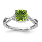 Cushion Checkerboard August/Peridot and Diamond Ring - WBC